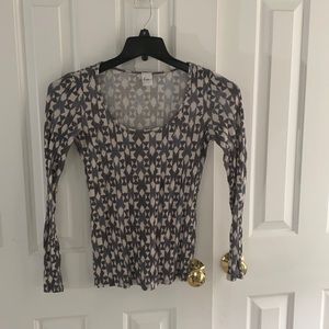 Patterned Long Sleeve Top